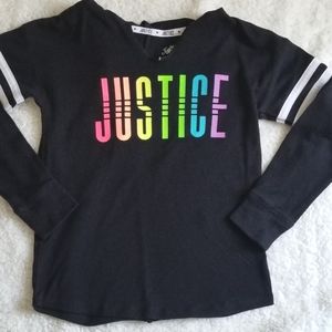 Justice Girls Hoodie Sweater with Rainbow Logo